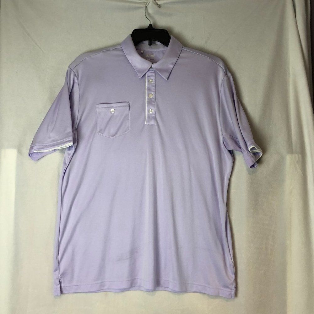 Adidas Climacool Men's Lavendar Pocket tee Golf Polo Shirt Size L           RB1